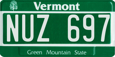 VT license plate NUZ697