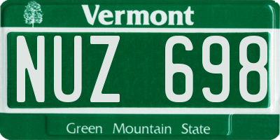 VT license plate NUZ698