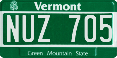 VT license plate NUZ705