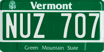 VT license plate NUZ707