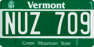 VT license plate NUZ709