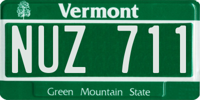 VT license plate NUZ711
