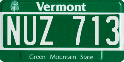 VT license plate NUZ713