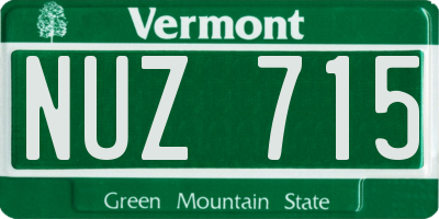 VT license plate NUZ715
