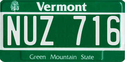 VT license plate NUZ716