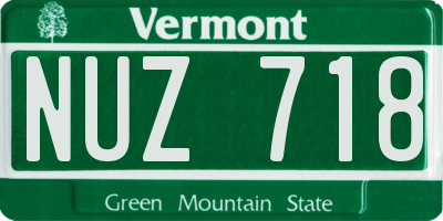 VT license plate NUZ718