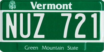 VT license plate NUZ721