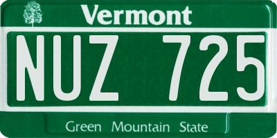 VT license plate NUZ725