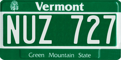 VT license plate NUZ727