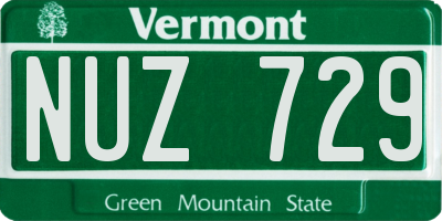 VT license plate NUZ729