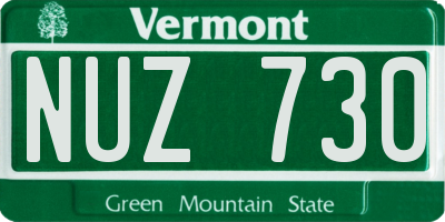 VT license plate NUZ730