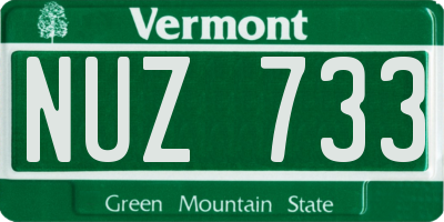 VT license plate NUZ733