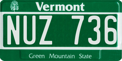 VT license plate NUZ736