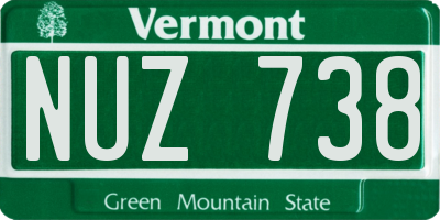 VT license plate NUZ738