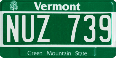 VT license plate NUZ739