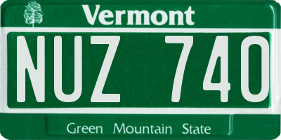 VT license plate NUZ740
