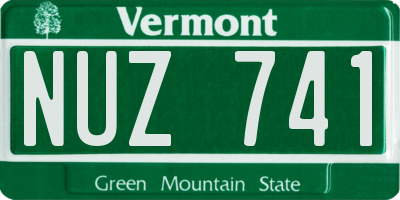 VT license plate NUZ741