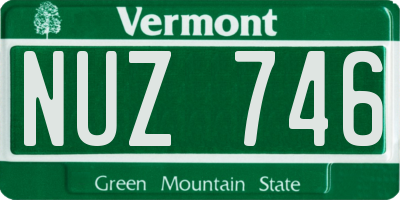 VT license plate NUZ746