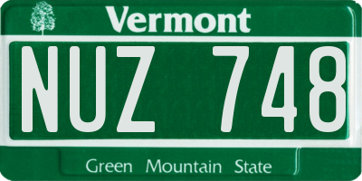 VT license plate NUZ748