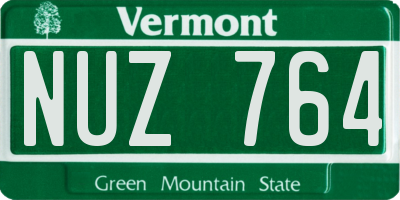 VT license plate NUZ764