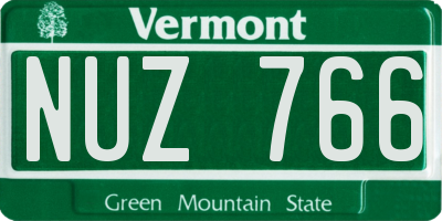 VT license plate NUZ766