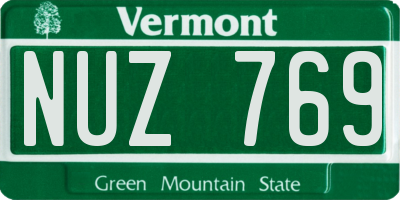 VT license plate NUZ769