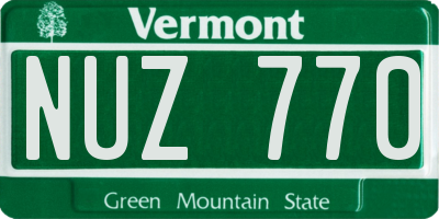 VT license plate NUZ770