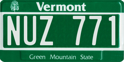 VT license plate NUZ771