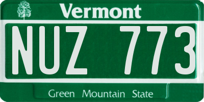 VT license plate NUZ773