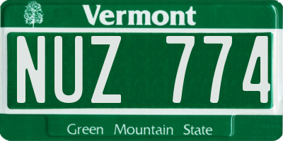 VT license plate NUZ774