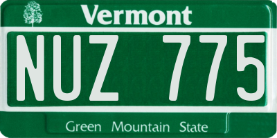 VT license plate NUZ775