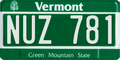 VT license plate NUZ781