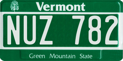 VT license plate NUZ782