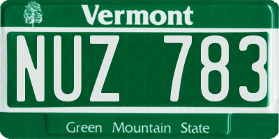 VT license plate NUZ783