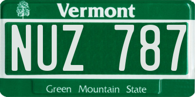 VT license plate NUZ787