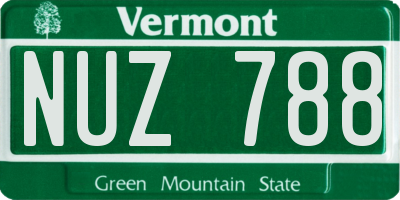 VT license plate NUZ788