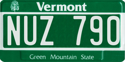 VT license plate NUZ790