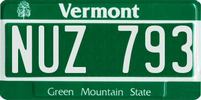 VT license plate NUZ793