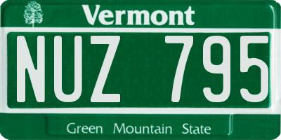 VT license plate NUZ795