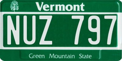 VT license plate NUZ797