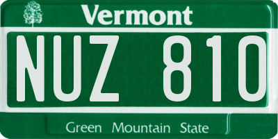 VT license plate NUZ810