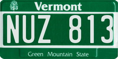 VT license plate NUZ813