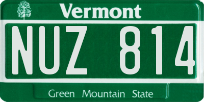 VT license plate NUZ814
