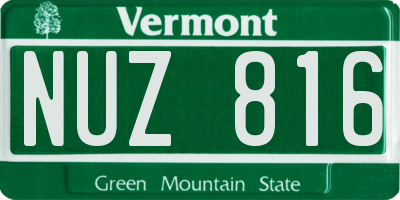 VT license plate NUZ816