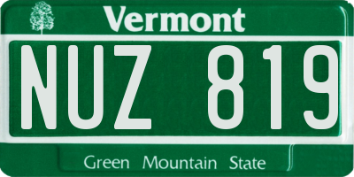 VT license plate NUZ819