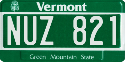 VT license plate NUZ821