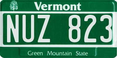 VT license plate NUZ823