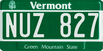 VT license plate NUZ827