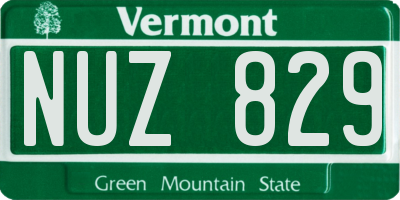 VT license plate NUZ829