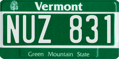 VT license plate NUZ831
